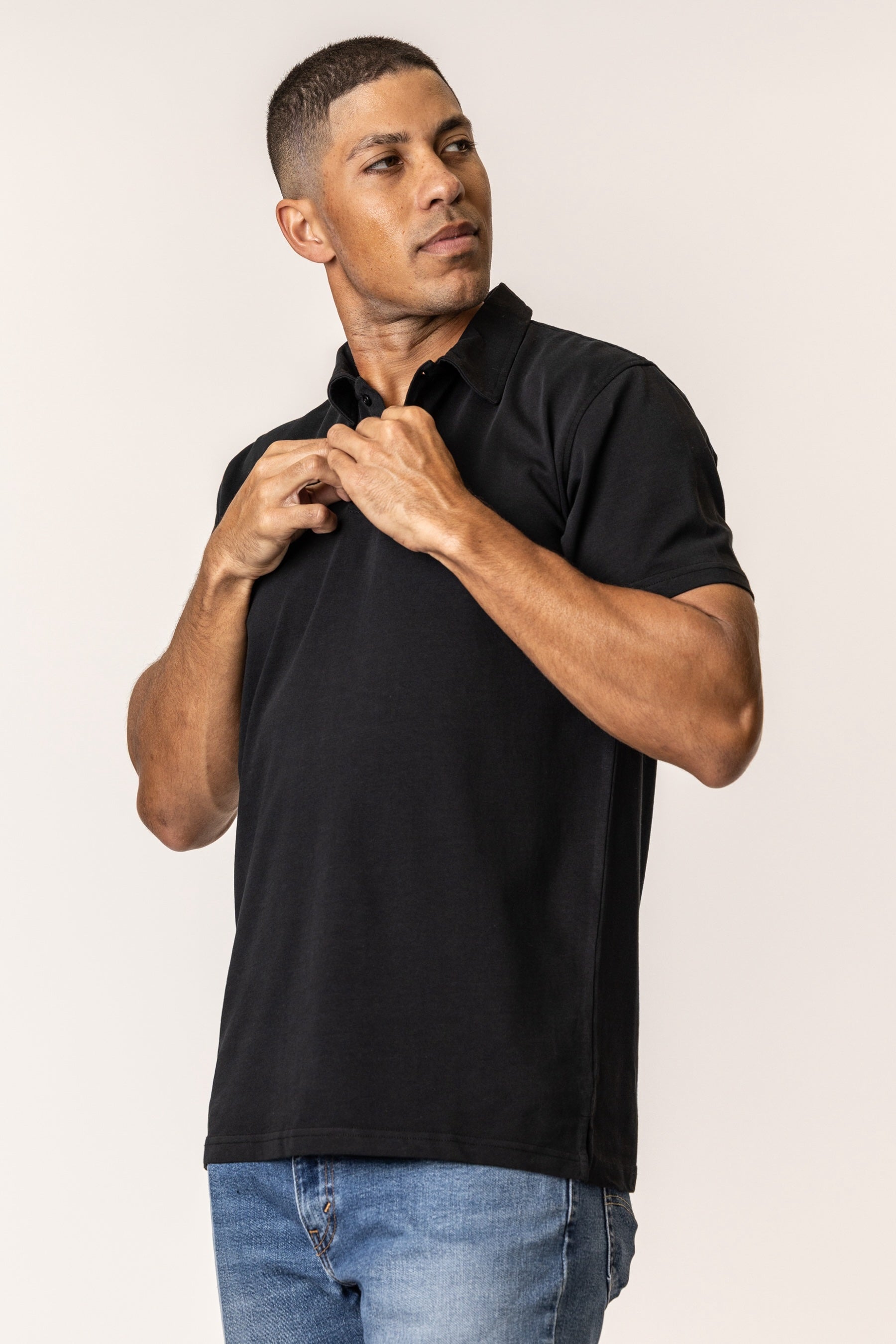 black color polo shirt for men