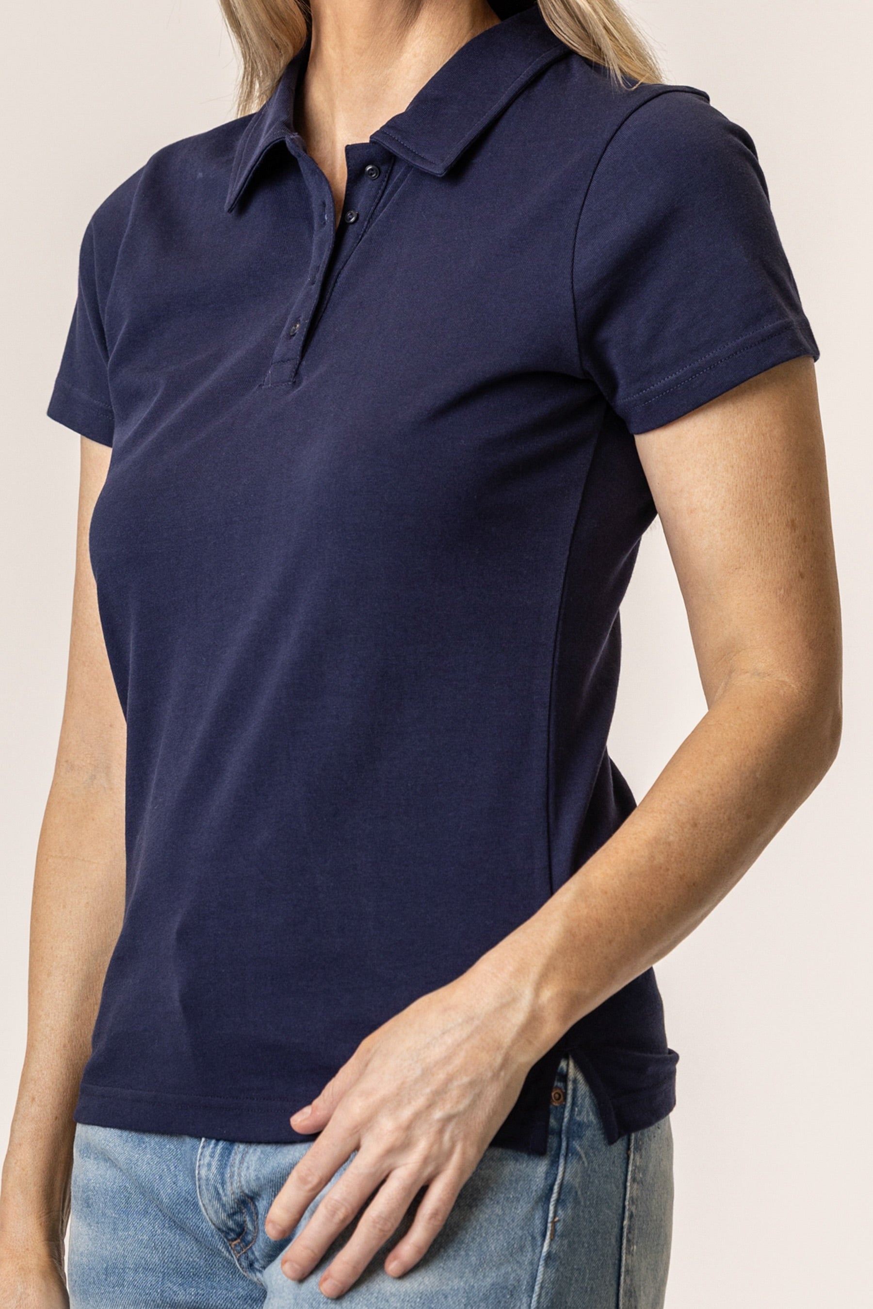 Navy blue polo shirt