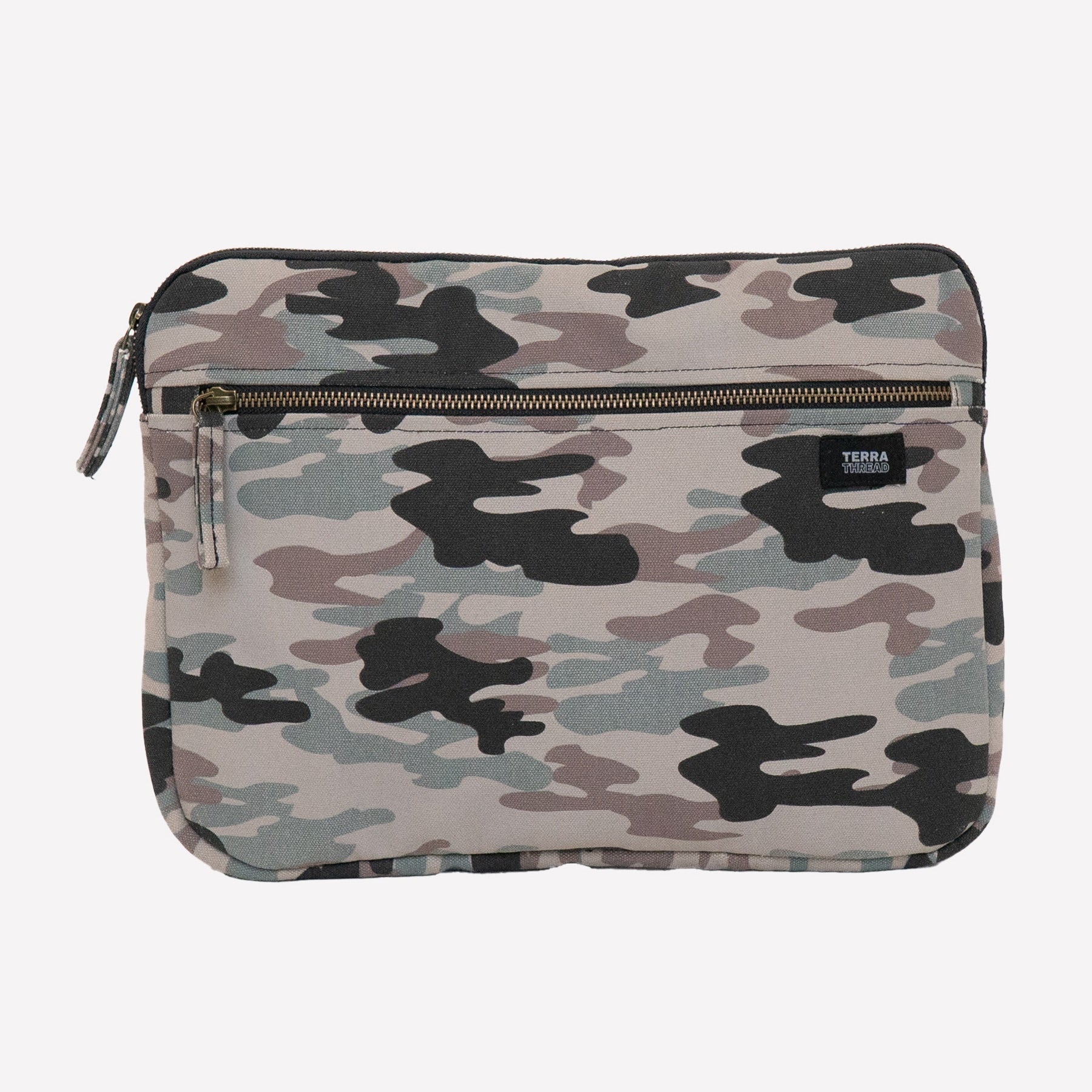 A camouflage pattern laptop sleeve