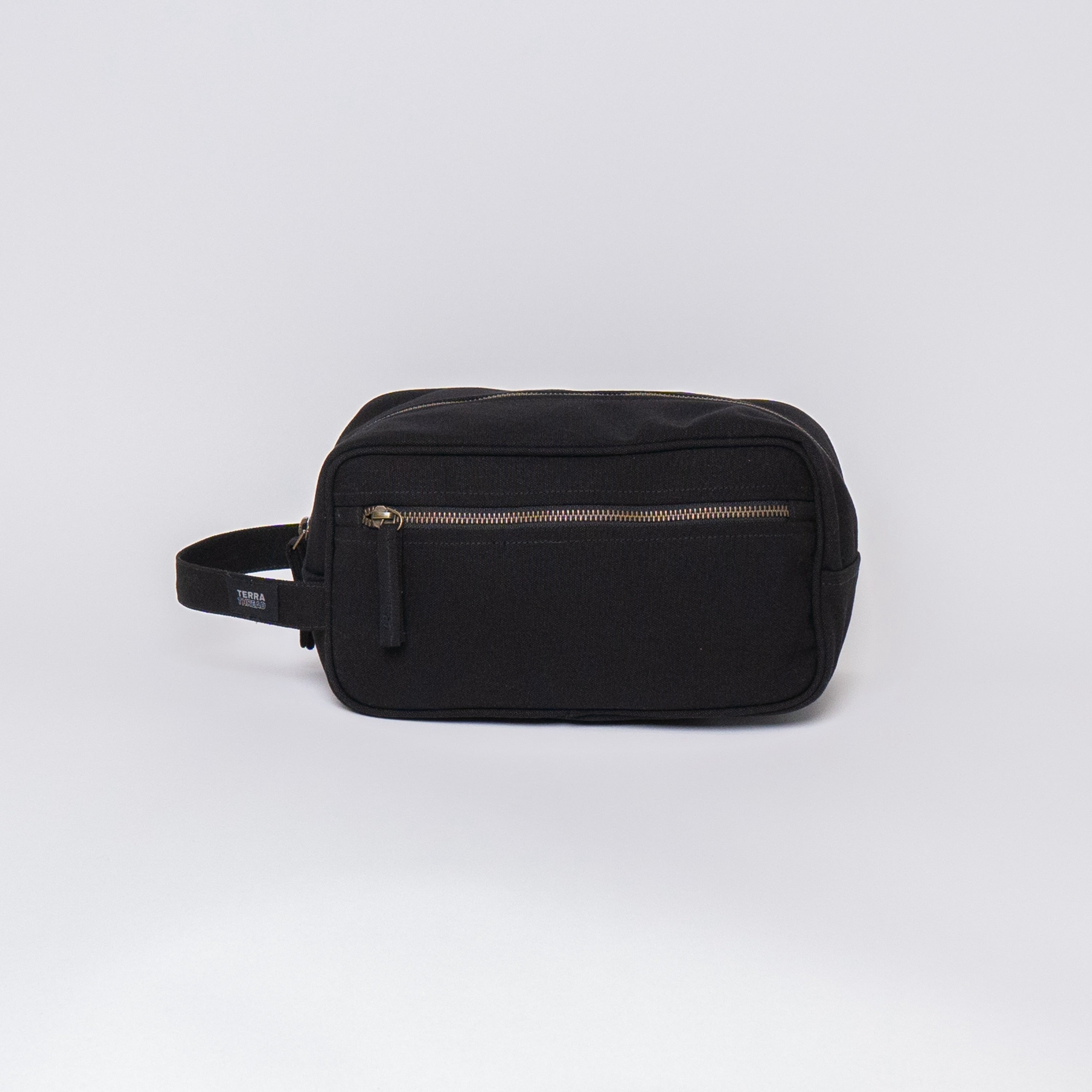 canvas toiletry bag black