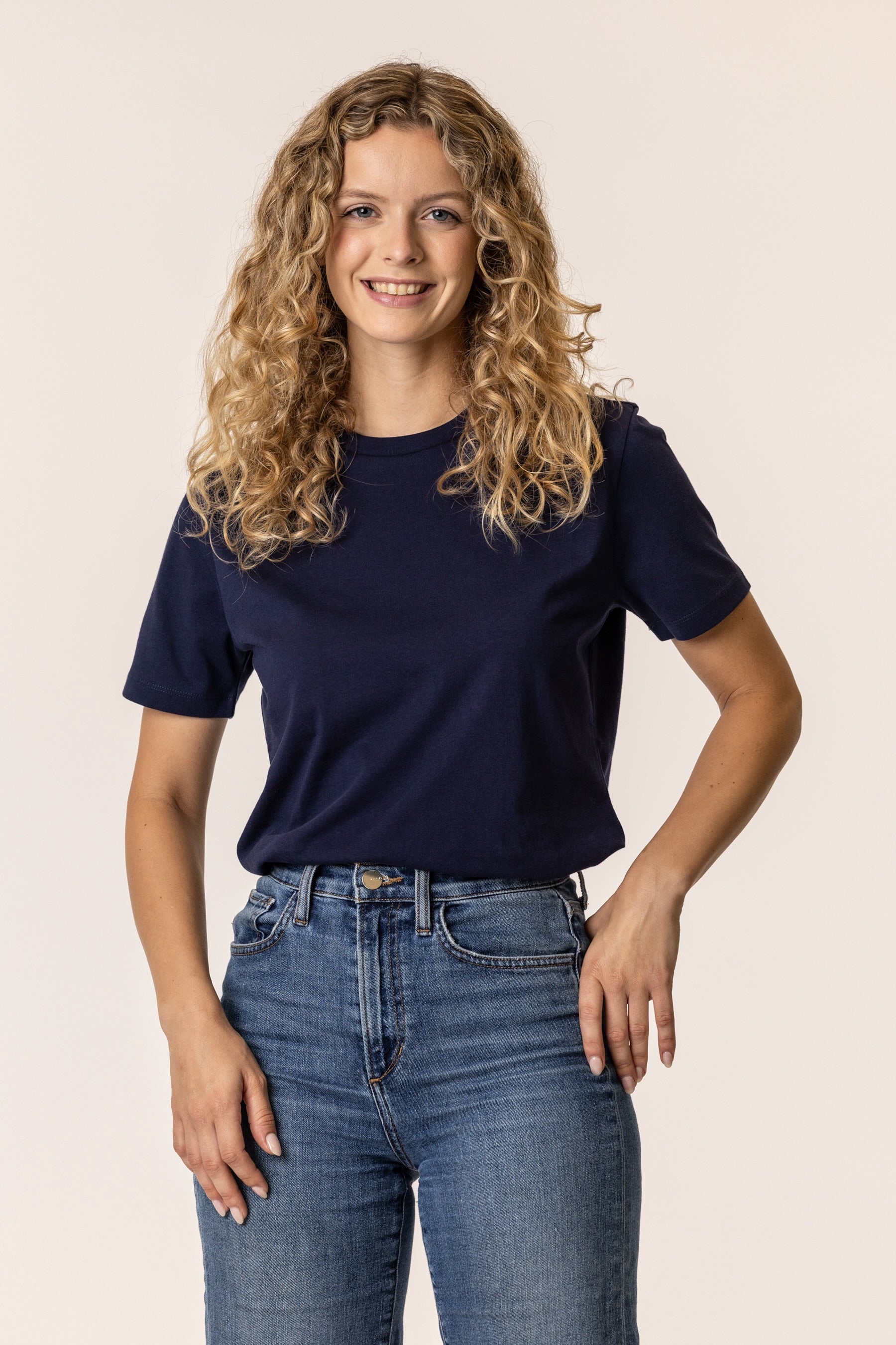 cotton tshirt for women in navy blue