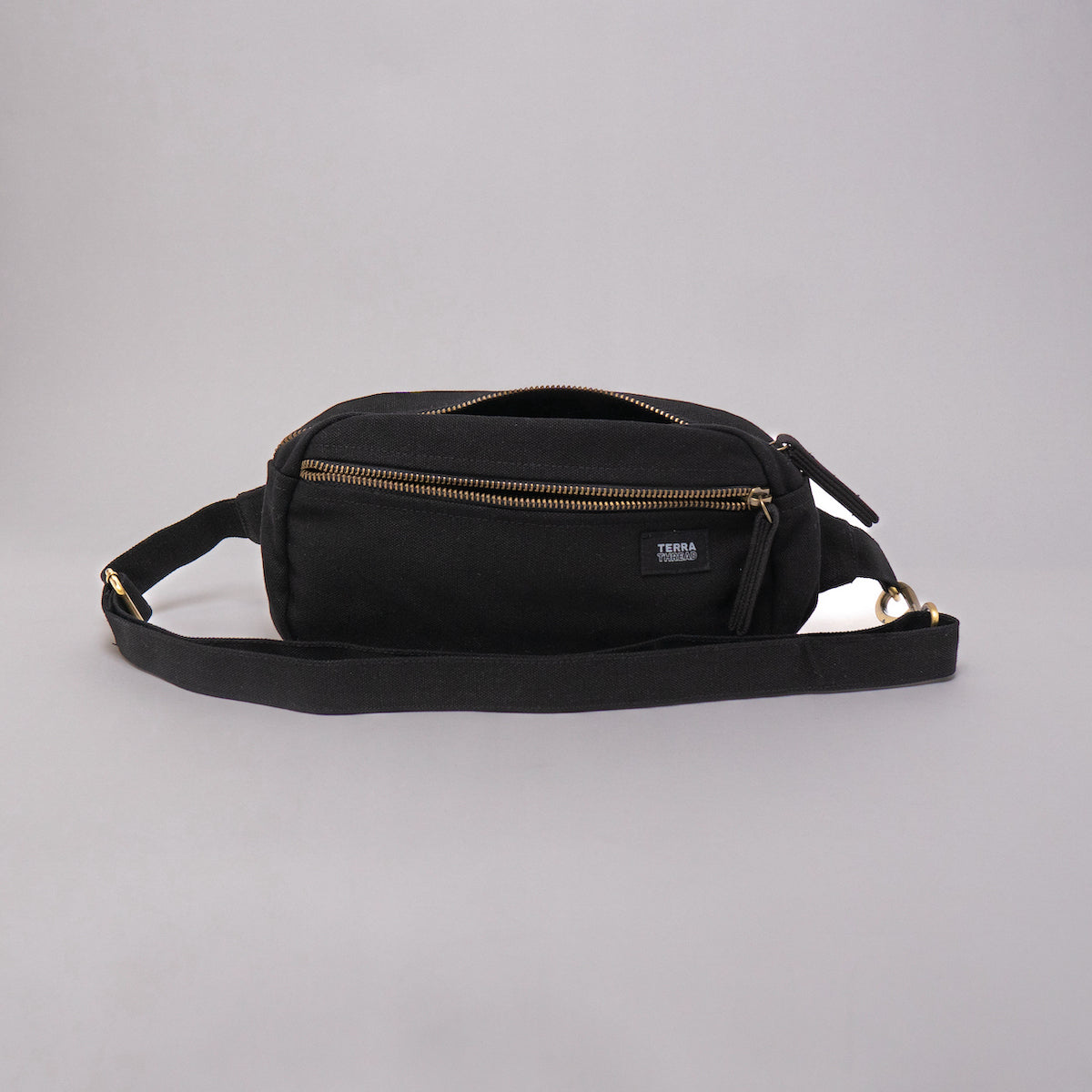 cotton fanny pack black