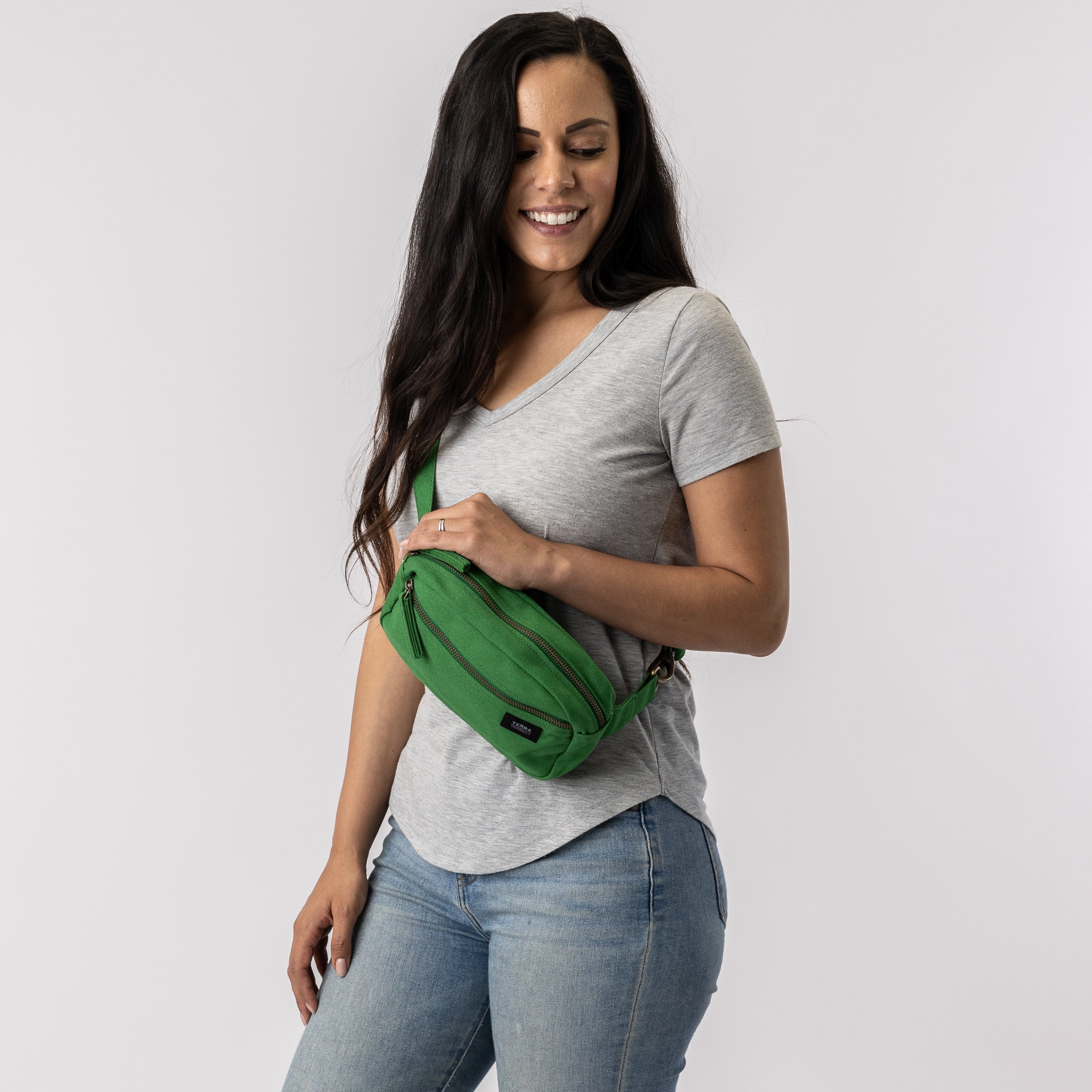 green bum bag