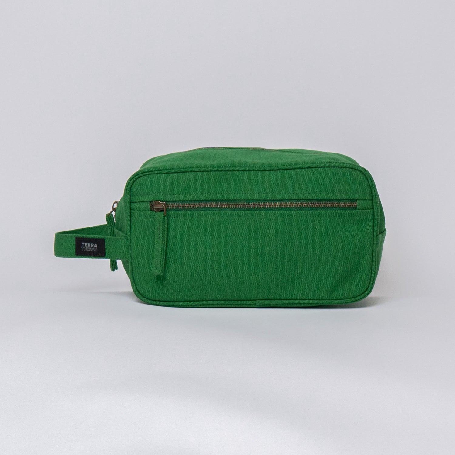 green toiletry bag