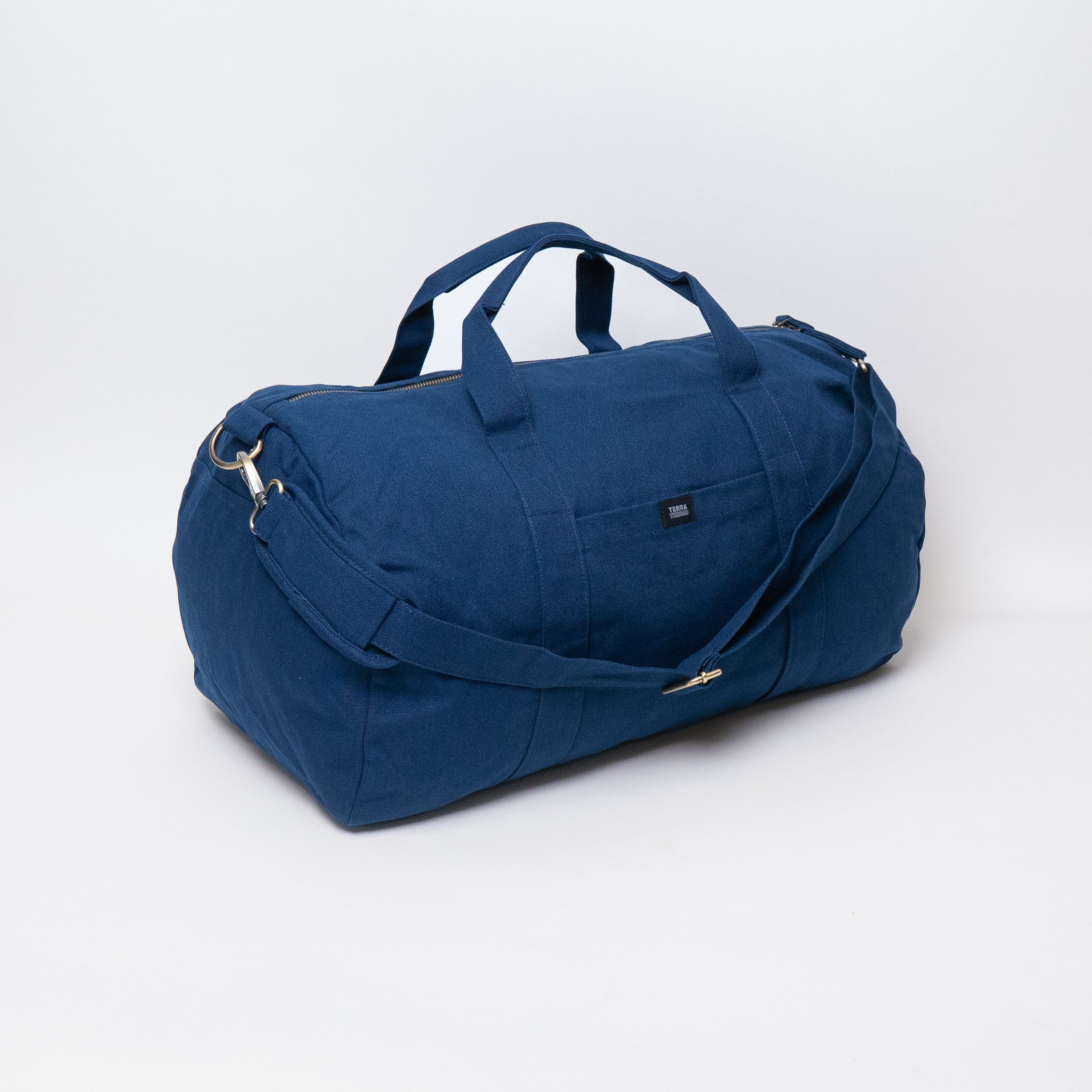 navy duffle bag