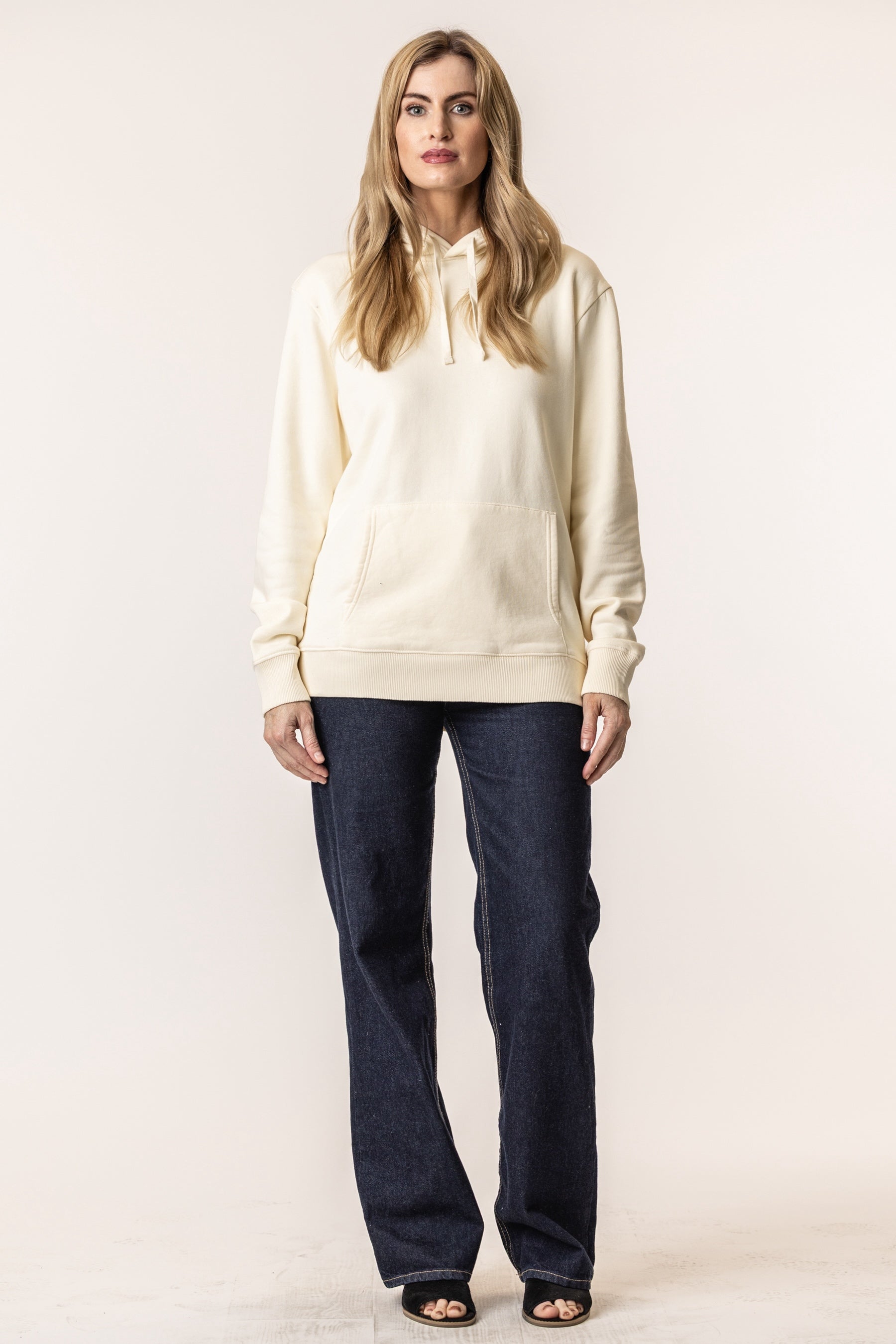 off white cotton pullover hoodie women