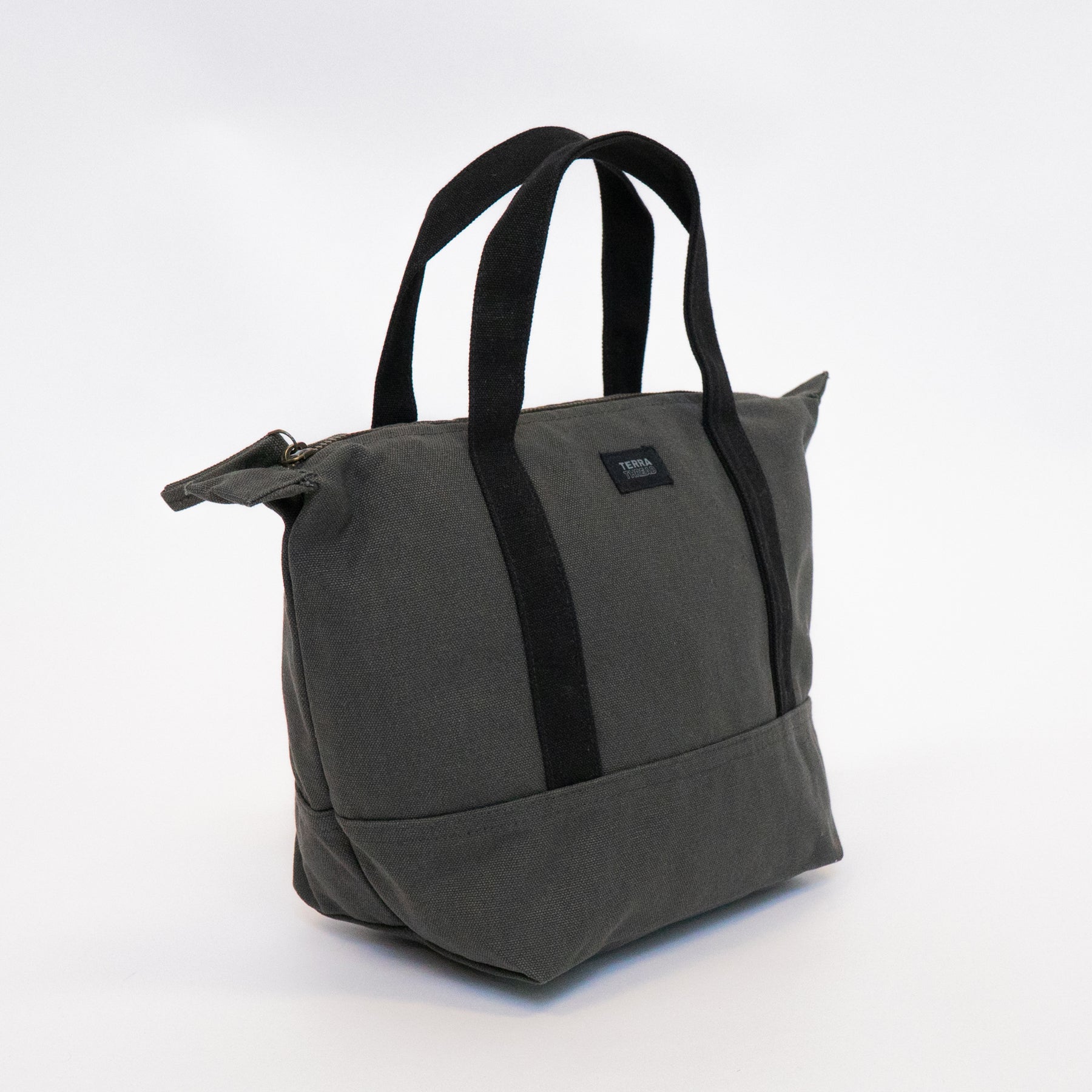 small canvas tote bags for women with zipper made of organic cotton
