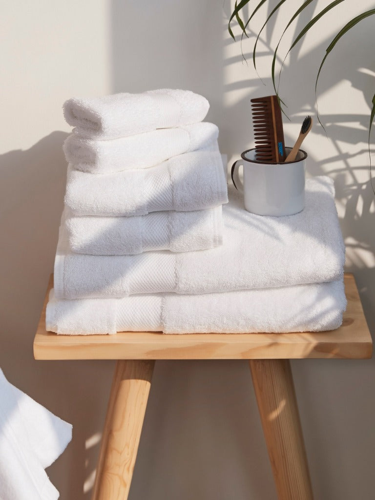 white color organic cotton towel set of 6