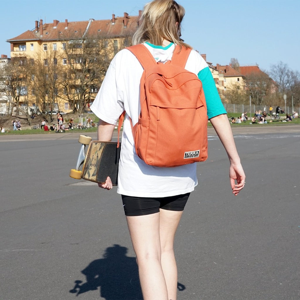 orange backpack