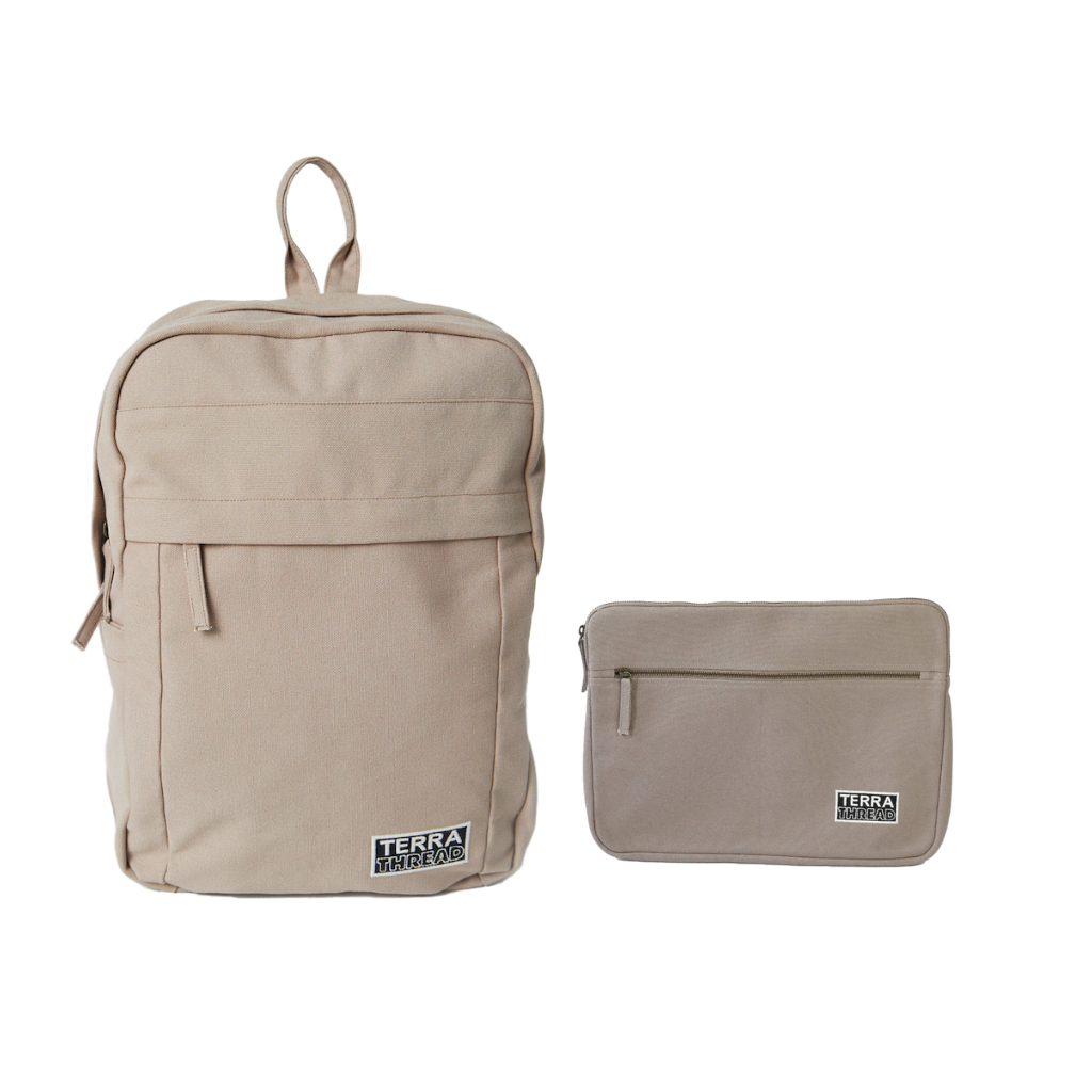 minimal backpack and laptop sleeve