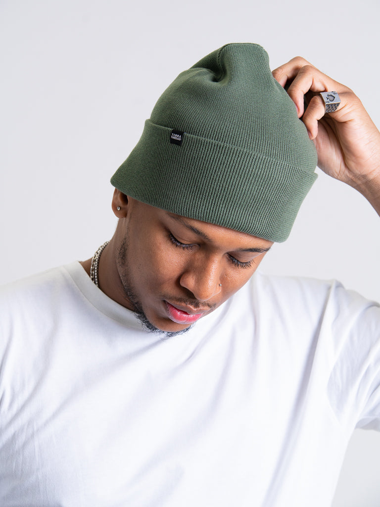 green beanie hat mens