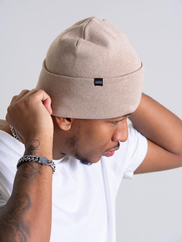 light brown beanie hat for men