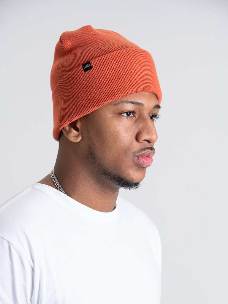 mens orange beanie