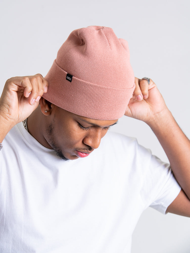 mens pink beanie