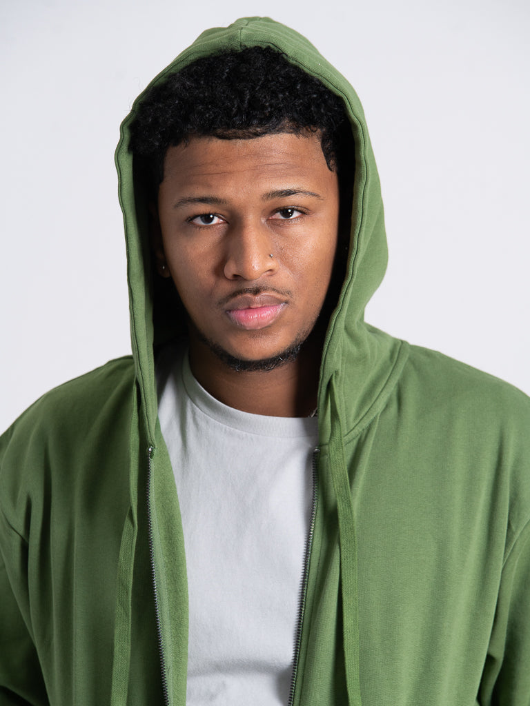 organic cotton full zip hoodie