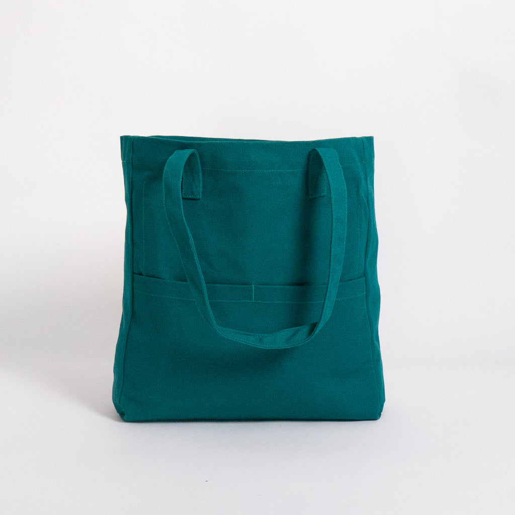 teal tote bag