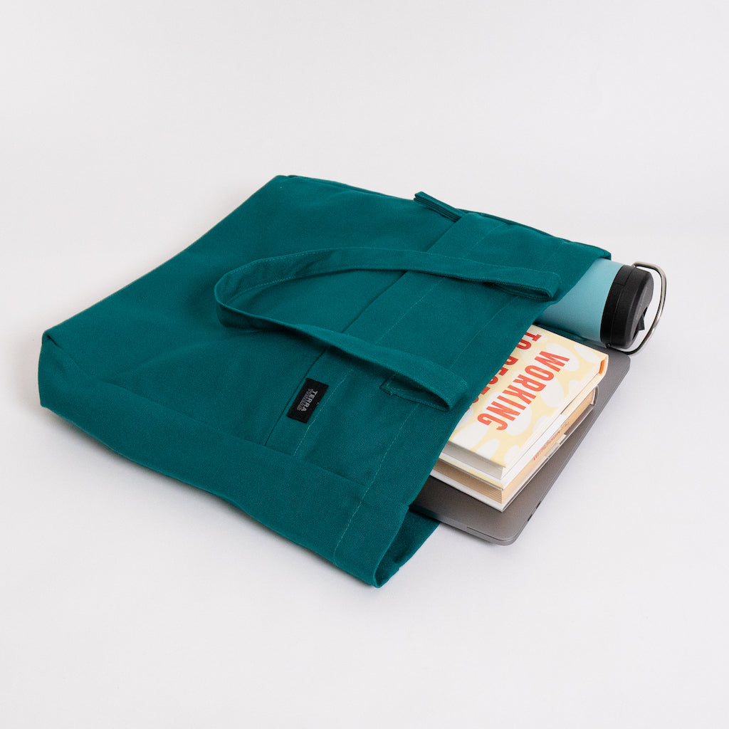 work tote with water bottle holder