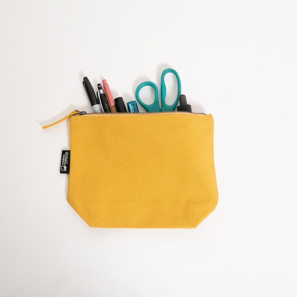 yellow makeup bag