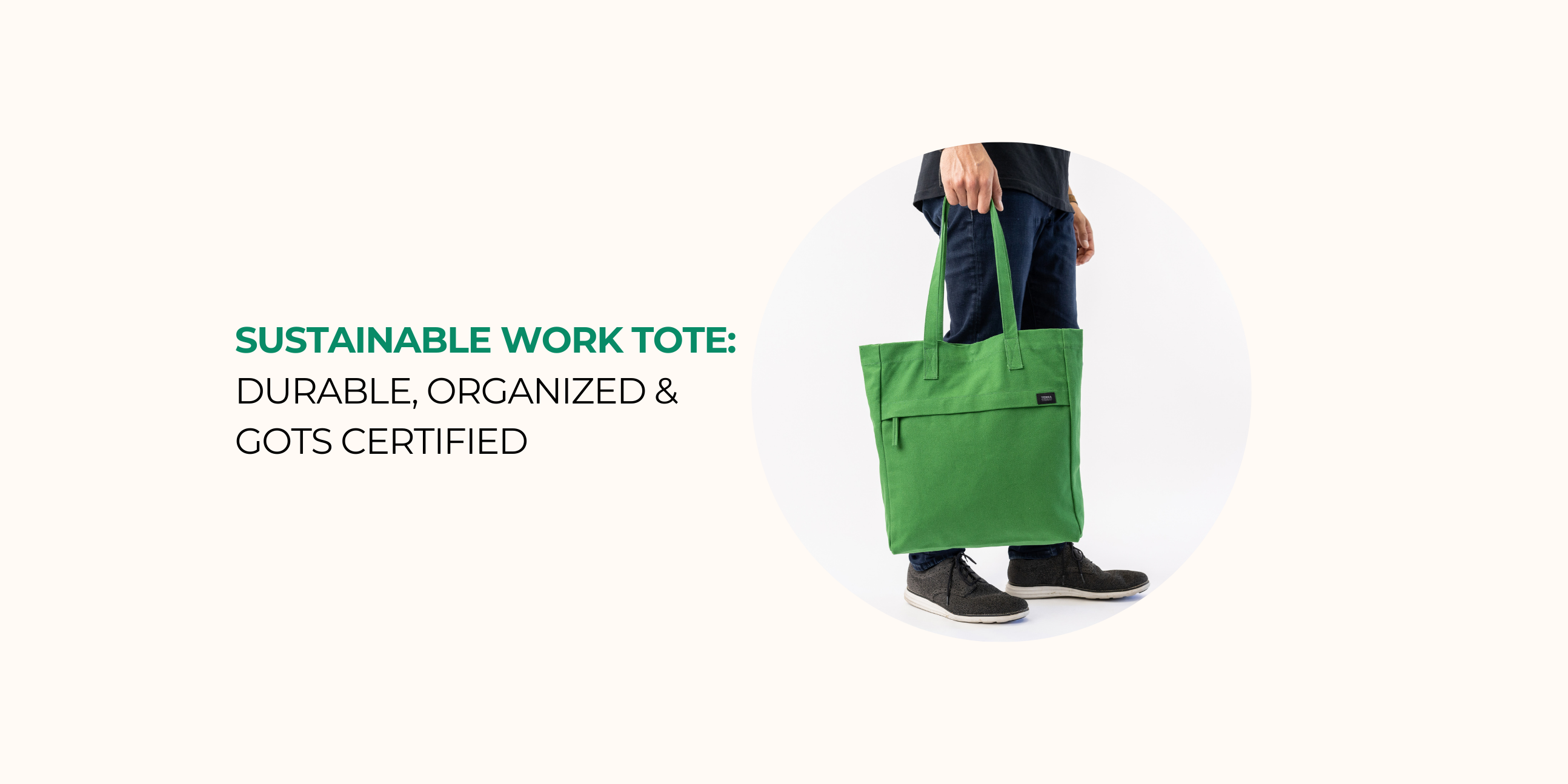 Sustainable Work Tote: Durable, Organized & GOTS Certified