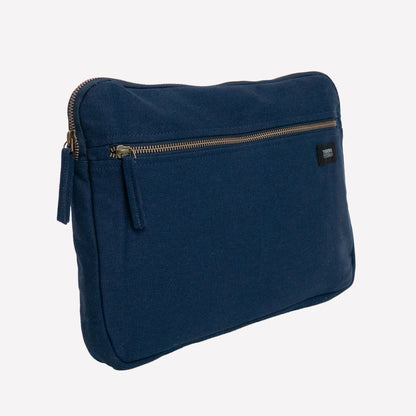 navy blue color laptop sleeve made of organic cotton