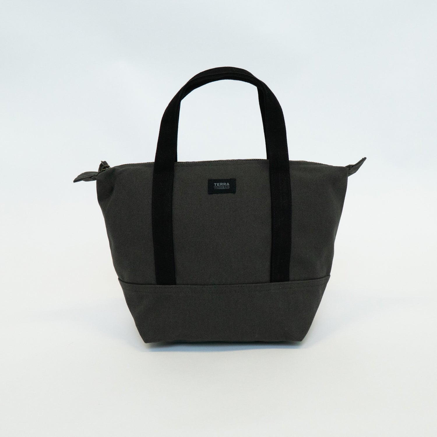 Charcoal grey canvas mini tote bag perfect for lunch and small daily essentials