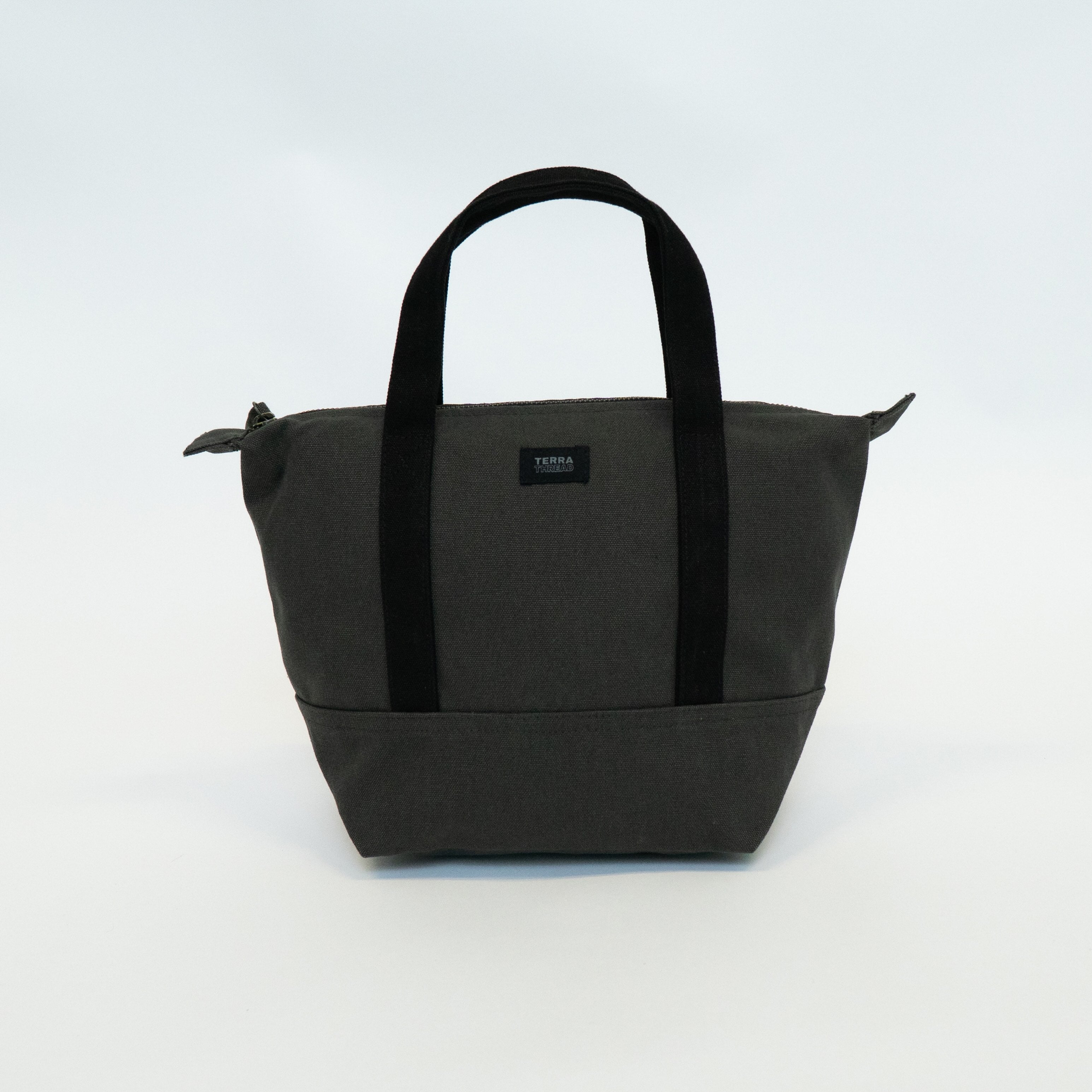 Charcoal grey canvas mini tote bag perfect for lunch and small daily essentials