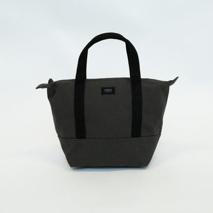 Charcoal grey canvas mini tote bag perfect for lunch and small daily essentials