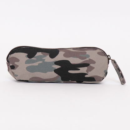 Terra Thread organic cotton pencil bag with camo print