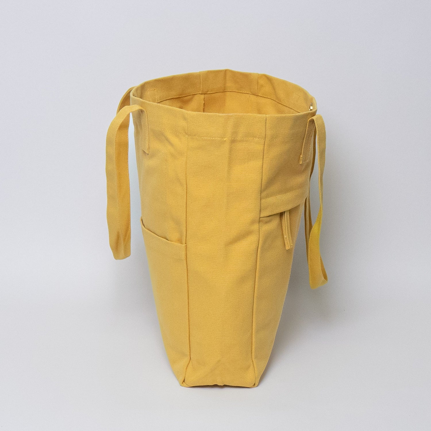 Medium Solid Color 5 Pocket Open Top Canvas Tote Bag