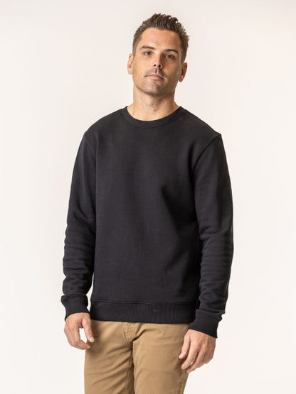Man wearing a black cotton sweatshirt