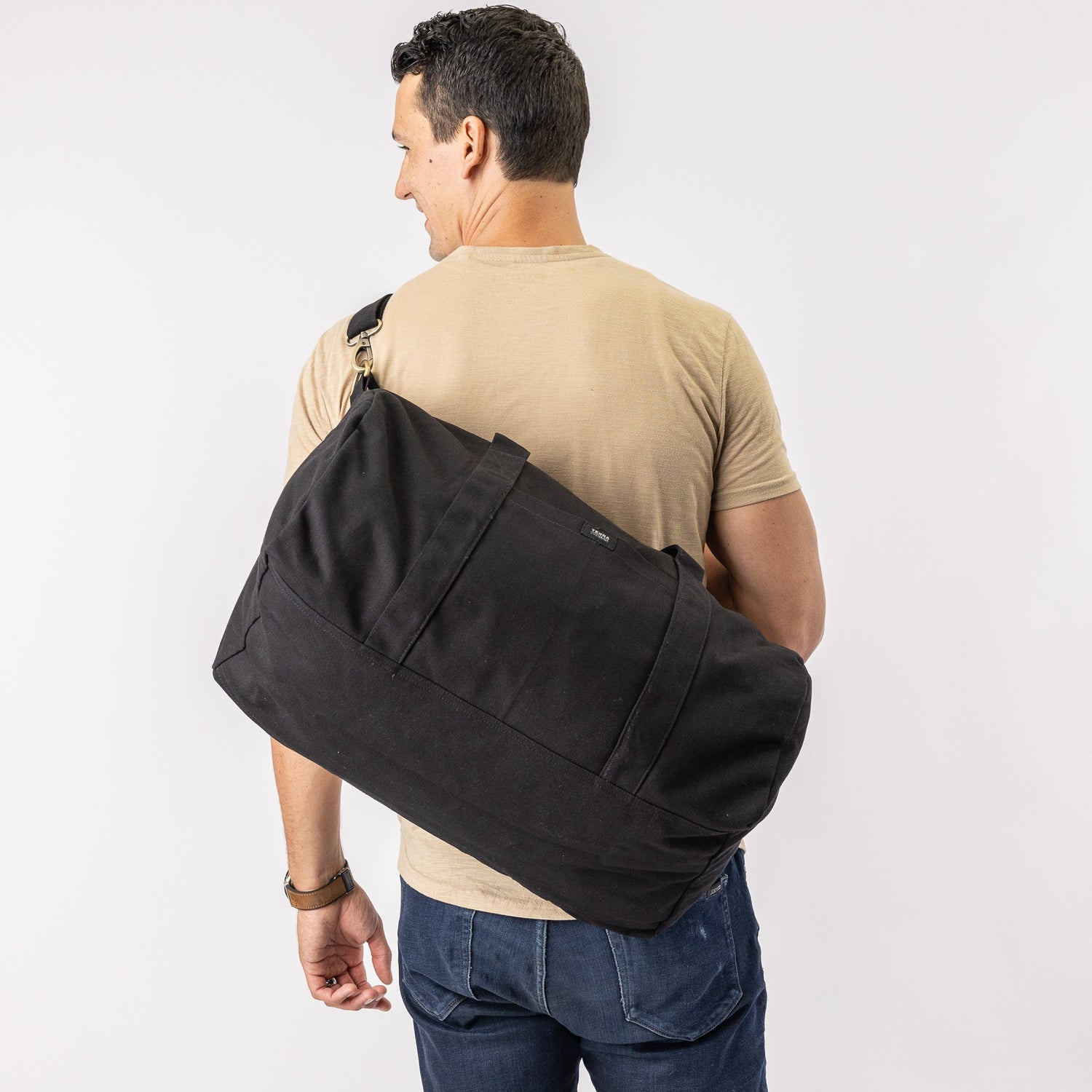 Men Fashion Duffle Bag Triple Black Nylon Travel Bags Mens Top