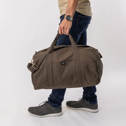 brown gym bag canvas