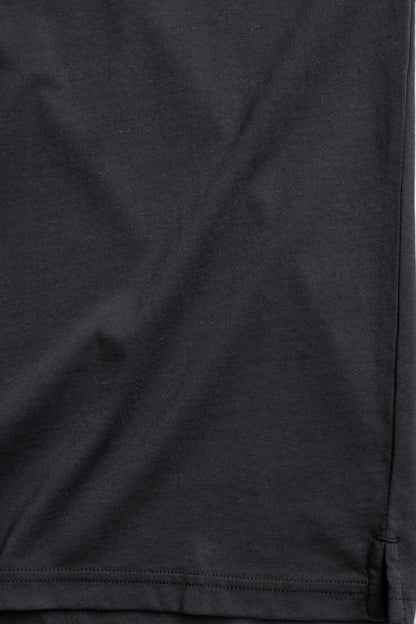 close up photo of polo shirt in black color
