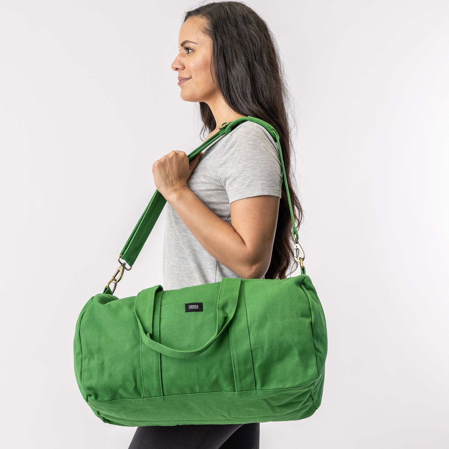 Women Fashion Duffel Bag, Fitness Sports Gym Yoga, 19 inch Black Canvas 22  liters Duffel Bags