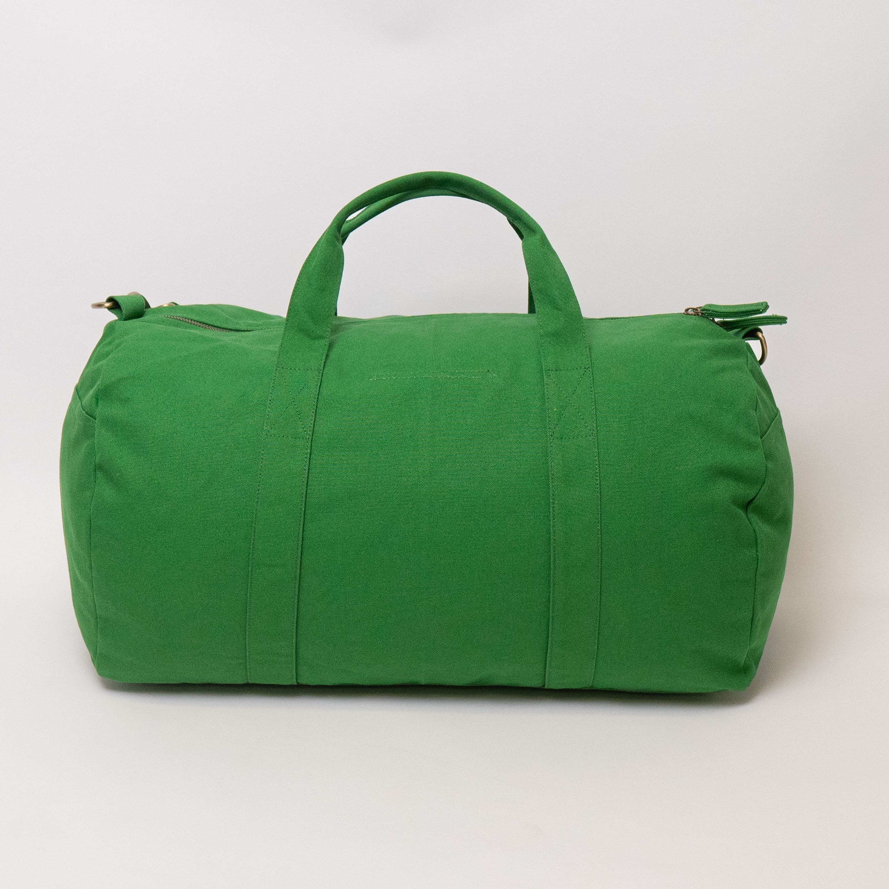 Green canvas cheap duffle bag