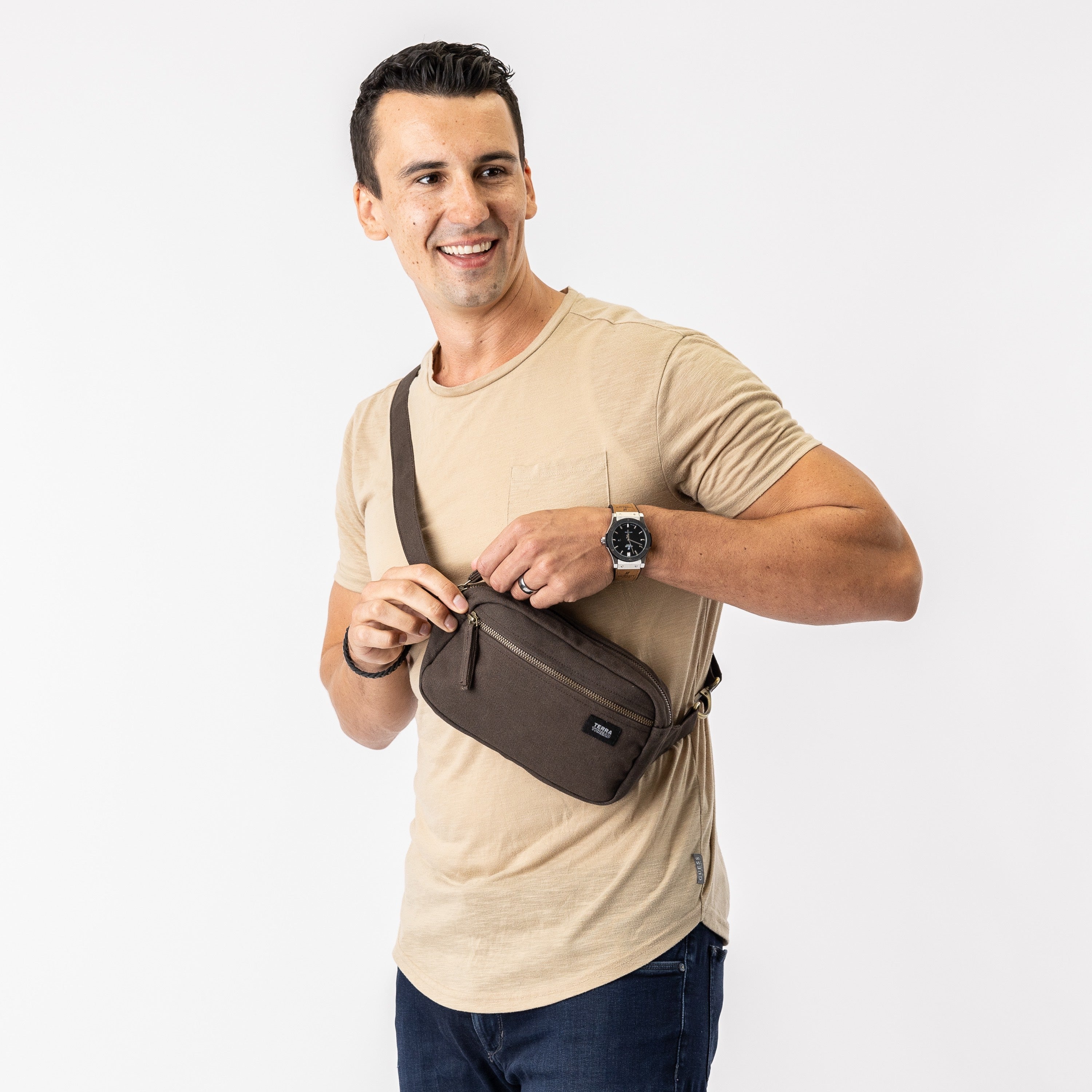 Mens fanny pack over shoulder online