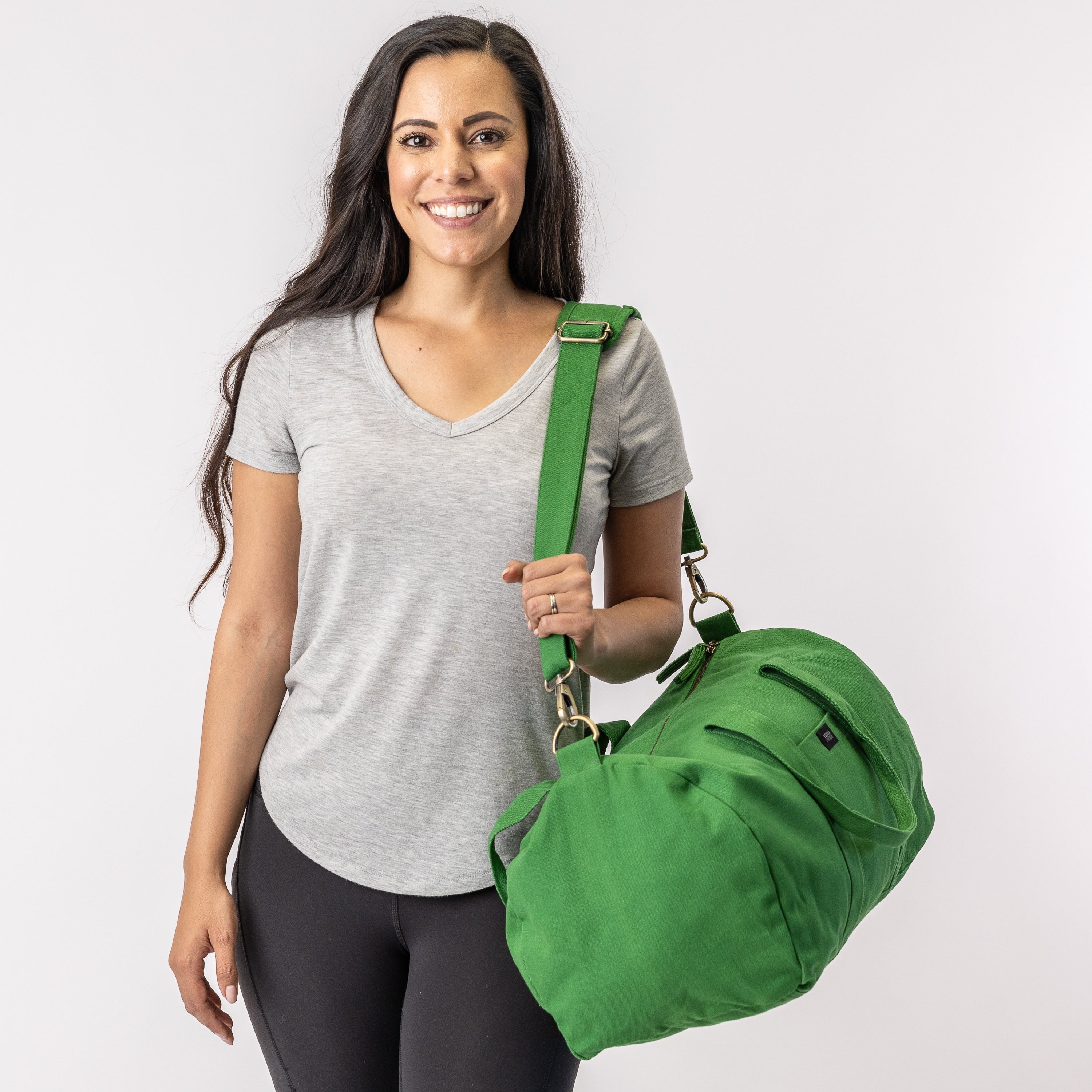 green duffel bags