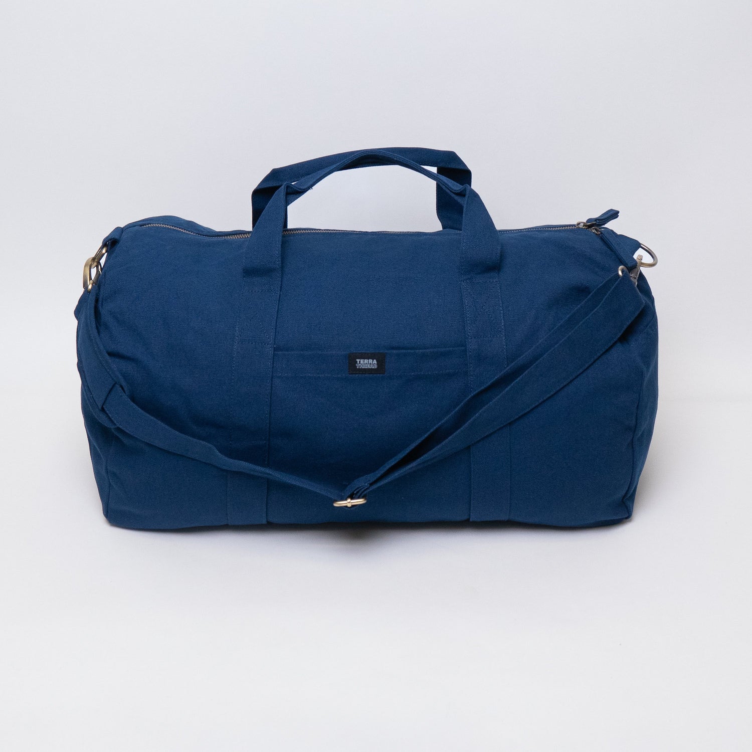 navy blue duffle bag