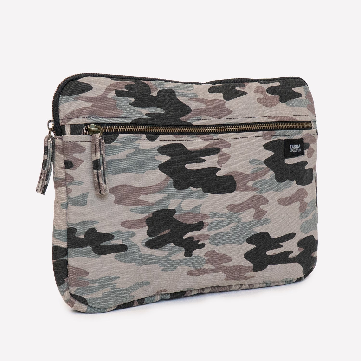 padded laptop sleeve with camo print