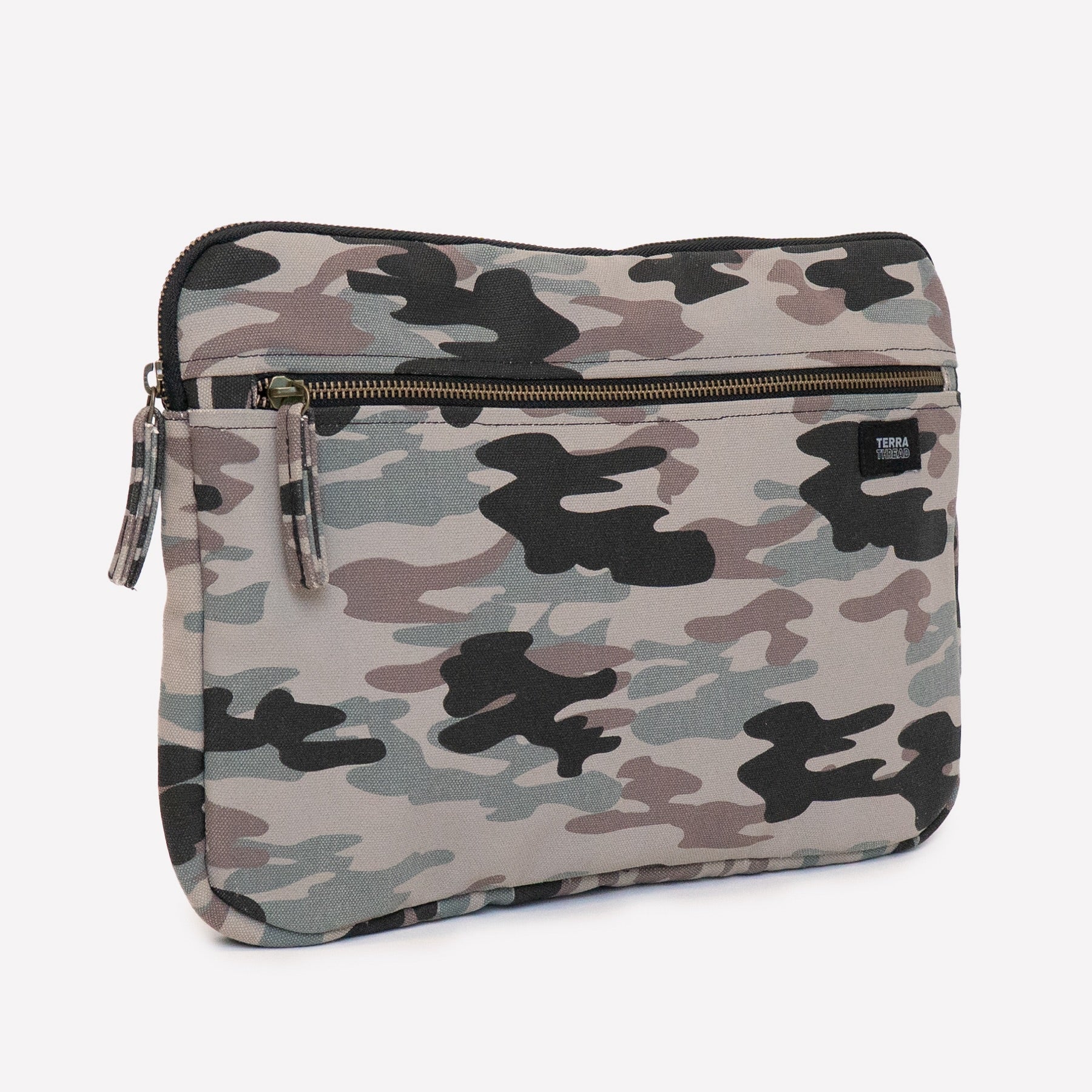 padded laptop sleeve with camo print