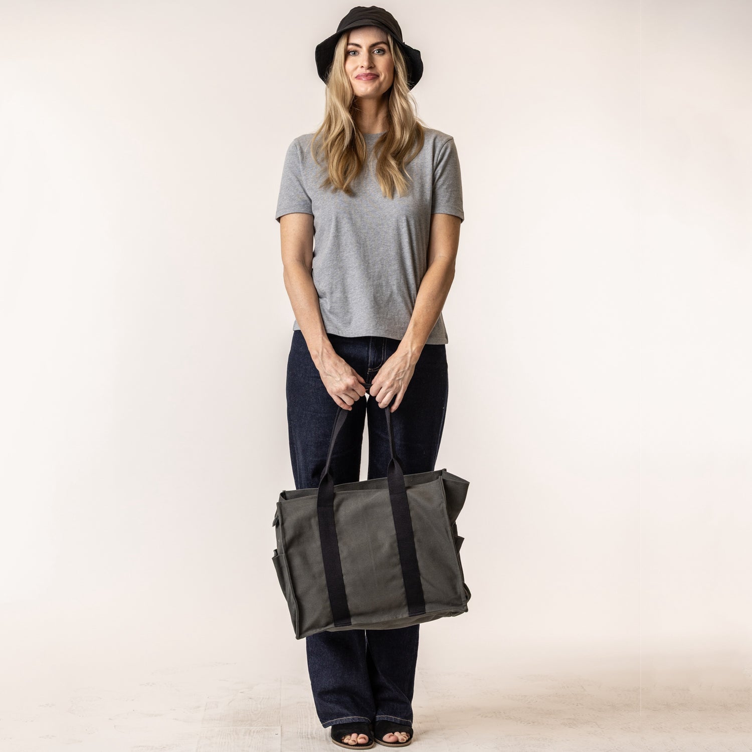 Terra Thread Everyday Canvas Tote Charcoal Grey