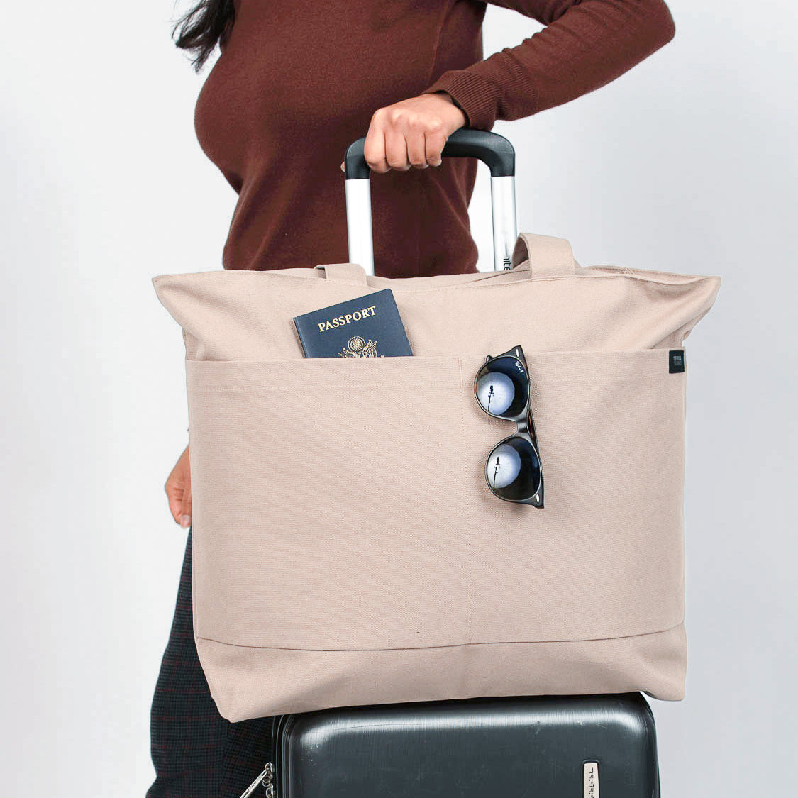 Tote with hotsell trolley sleeve