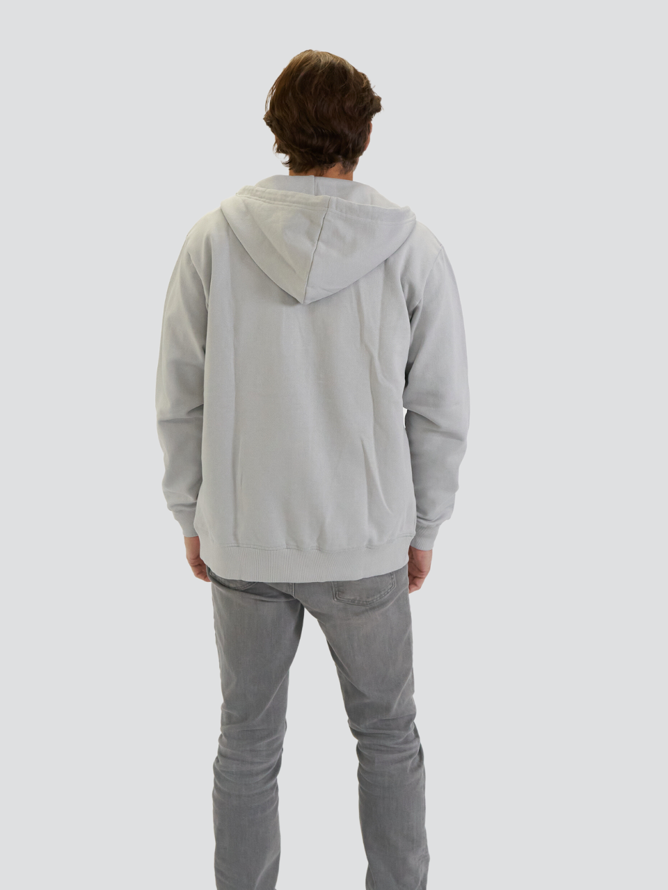 zip up gray hoodie