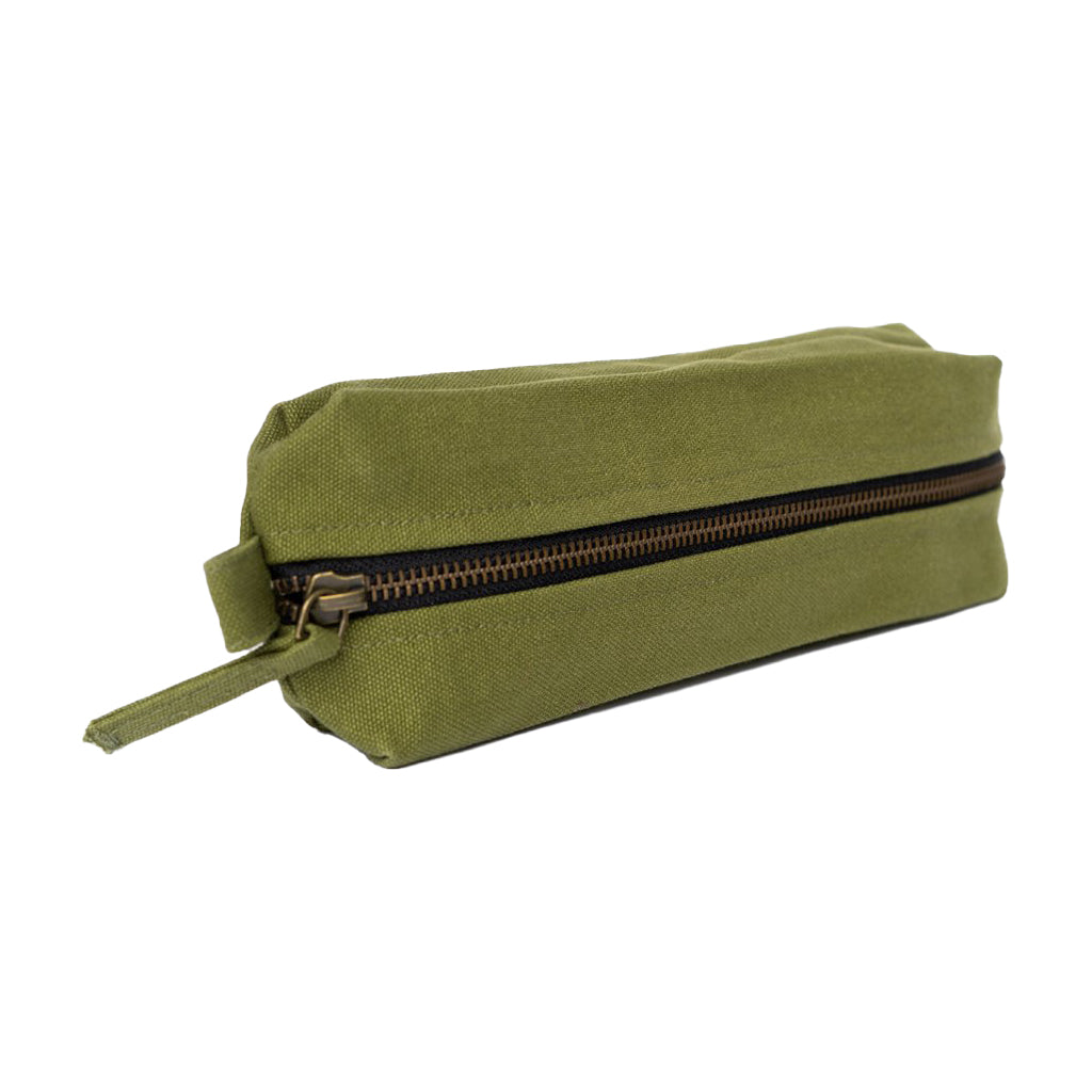 TREXEE Green Large Capacity Pencil Pouch, Canvas Cotton Linen Pencil Pouch  with Handle, Pencil Case Cute
