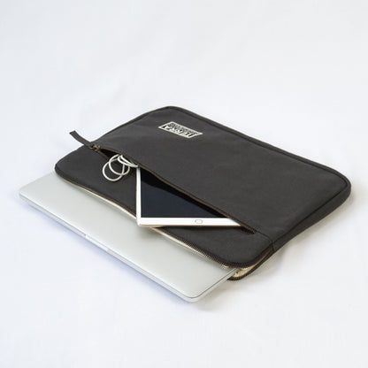 15.6 inch laptop sleeve with pocket in grey color