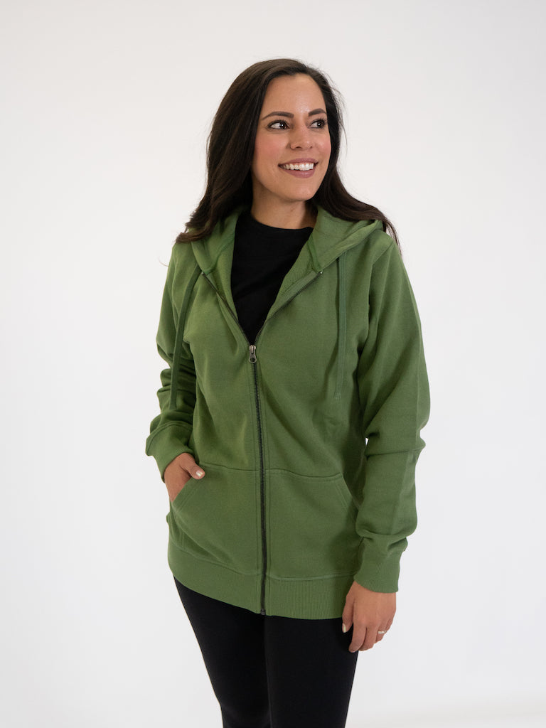 Green zip up hoodie