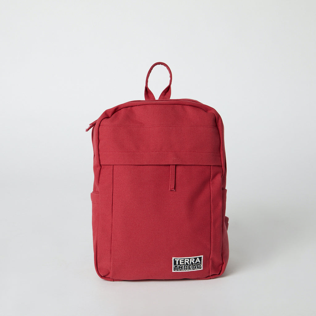 red backpack canvas