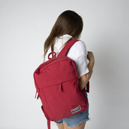 red backpack women&