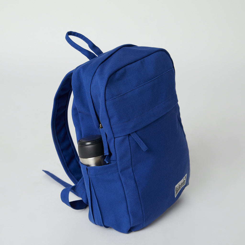 bright blue backpack