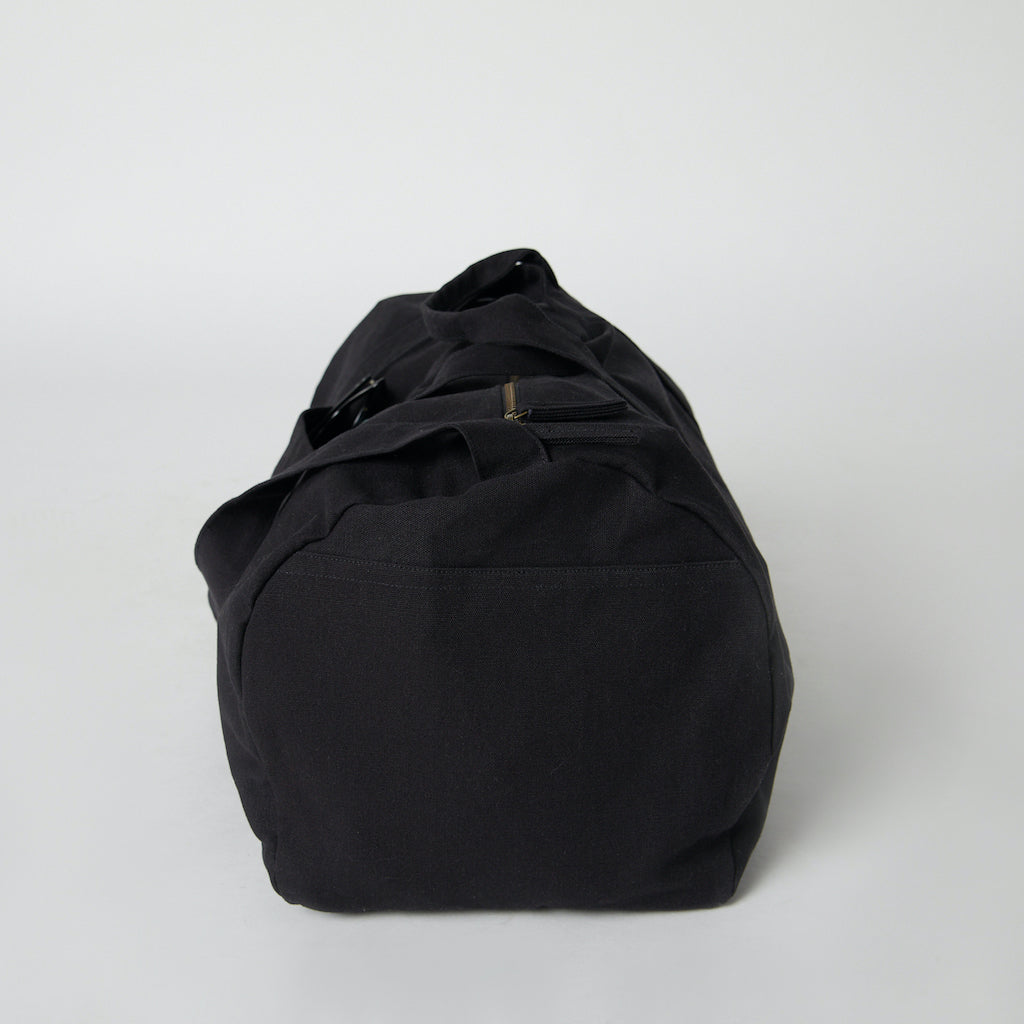 black canvas duffle bag